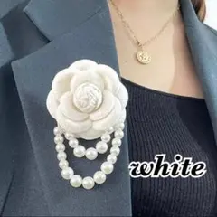 ホワイト◎コサージュ パールブローチ 卒業式 入学式 パーティー ジャケット