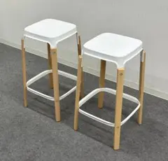 ■マジス■スティールウッド　スツール　2脚セット　高さ68cm　カウンターチェア □マジス□スティールウッド スツール 2脚セット 高さ68cm カウンター