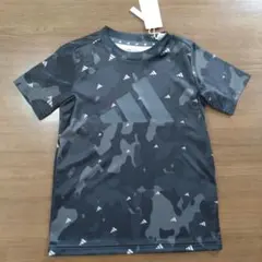 アディダス キッズ 半袖 Tシャツ ドライサラサラ 迷彩 ブラック 130 新品