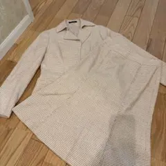 【美品】NEWYORKER ベージュ チェック柄 シャツジャケット
