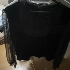 シースルー レース トップス ブラックのサムネイル