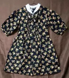 【子供服】ベビーピンクハウス 半袖 バラ柄 ワンピース