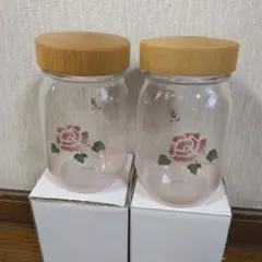 イマン　エマ　陶器　パッキン付きキャニスター２個セット　マニーローズ イマン エマ 陶器 パッキン付きキャニスター2個セット マニーローズ