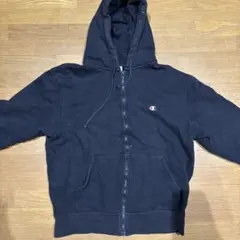 Champion ブラック ジップアップパーカー X-LARGE