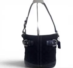 美品 COACH K05M-3577 総柄 キャンバス ショルダーバック 黒 - メルカリ