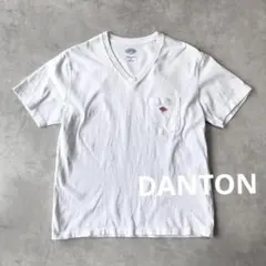 ダントン　POCKET VネックTシャツ＃JD-9088　白　カットソー1436のサムネイル