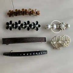 ヘアピン、バレッタ 6個セット