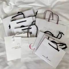 [未使用品] ショッパー　紙袋　まとめ売り　ホワイト系10枚セット