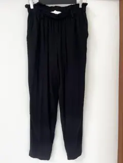 H&M ブラック パンツ EUR34P スラックス ウエストゴム カジュアル