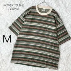 パワートゥザピープル ネイティブ柄Tシャツ ボーダー 半袖 アウトドアのサムネイル