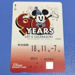 ディズニー リゾートライン フリーきっぷ 2020 ミッキー 19周年 使用