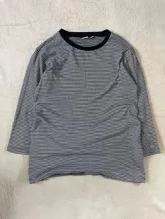 00s OLD UNIQLO ボーダーロンT 短丈 Y2K 古着 archive