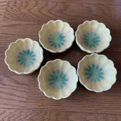 昭和食器　小鉢　花びら型皿 5個セット