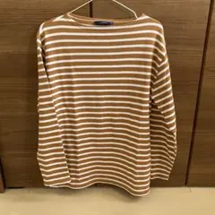 SAINT JAMES ウェッソン　薄茶色と白のボーダー　t4