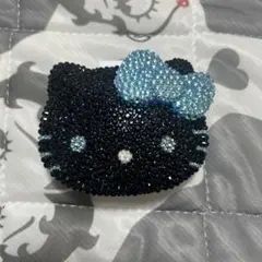 ハローキティ ピルケース 黒色 ストーンデコ