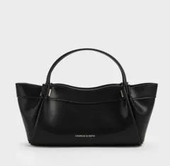 新品未使用品 CHARLES & KEITH ダブルハンドルスラウチーバッグ 黒