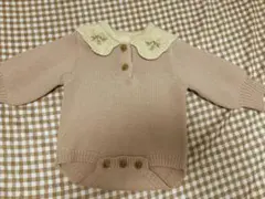 ピンクニットロンパース 70