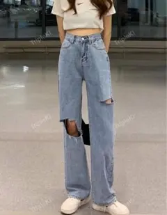 SHEIN ダメージジーンズ