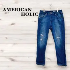 アメリカンホリック【M】デニムパンツ ダメージ ジーパン Y2K ストレート