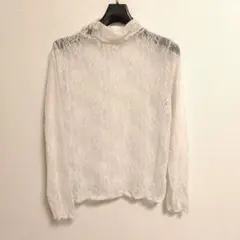 レース フリル付きハイネック 長袖トップスのサムネイル