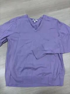 UNIQLO ライトパープル/Vネックニット Mサイズ