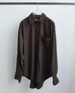 【 anuke 】Chambray Over Shirts ブラウン　美品のサムネイル