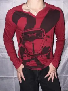 grunge Long sleeveVneck shirt y2k お兄系のサムネイル