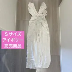 最終価格❣️Vネックラッフルワイドオールインワン[gm588]