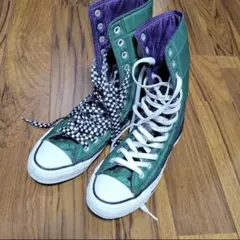 CONVERSE ロングスニーカー グリーン/パープル