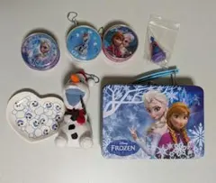 アナと雪の女王　缶ケース　オラフ　お皿　丸型ビニールケース3個　他