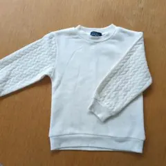 【100サイズ裏起毛トレーナー】白・無地