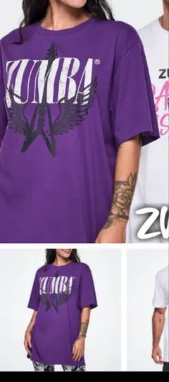 ZUMBA Tシャツ パープル ギターロゴプリント　正規品