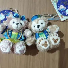 【ディズニー】ダッフィー　シェリーメイ　マスコットストラップ　15周年