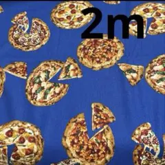 最終処分SALE★ラスト3枚★コットンリネン★ピザ★ネイビー★