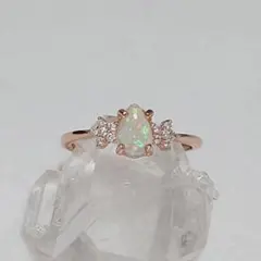 エチオピアオパールリング ゴールド リングストーン大きめ＃12