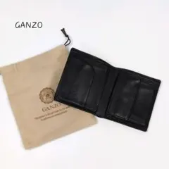 GANZO ガンゾ 二つ折り財布 ベビーカーフ レザー ブラック コンパクトのサムネイル