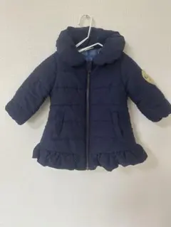 BREEZE ネイビー フリル付きダウンコート