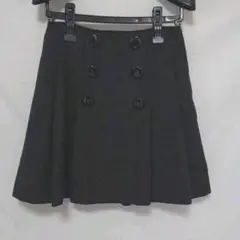 秋冬用 プリーツスカート ウール混 濃グレー