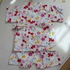 美品＊花柄 金魚 甚平 90cm