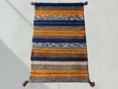90×62cm ギャッベ 手織り 玄関マット 民族ギャッベ アクセントラグ