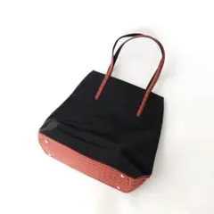 USED レッド ブラック チェック ナイロン トートバッグ 肩掛け バッグ