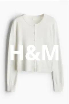 H&M クルーネック カーディガン ホワイト Mサイズ