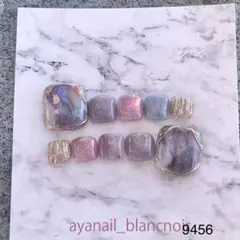 ネイルチップ　9456 パープル　ピンク　ペディキュア　フットネイル　Sサイズ