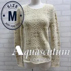 Aquascutum アルパカ 長袖 カットソー ベージュ M
