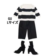 ジーユー GU ボーダーセーター ボーダーニット 太ボーダー L