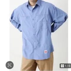 ロデオクラウン　メンズ　長袖シャツ　トップス　長袖　ブルー　ゆったり　M 春夏のサムネイル