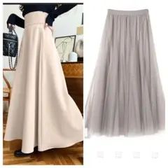 GRL moment+ まとめ売りハイウエストボリュームフレアスカートチュール