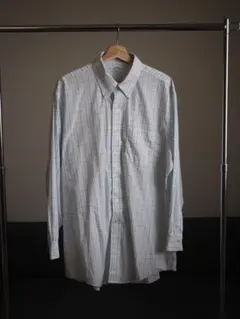 【Brooks Brothers】 ノンアイロン白青シャツ　17½-33