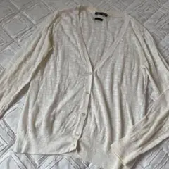 TOMMY HILFIGER ホワイト カーディガン L 薄手