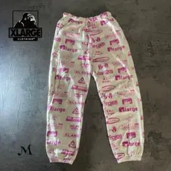 XLARGE 総柄 スウェットパンツ ピンクロゴ Mサイズ